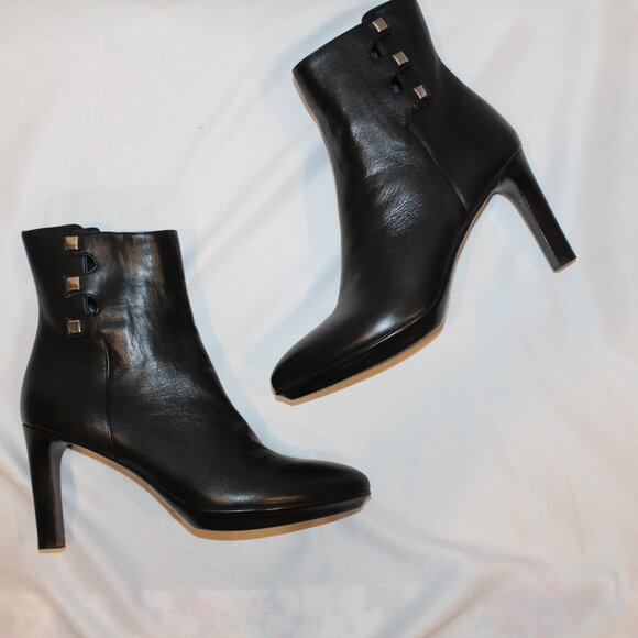 NIB AQUATALIA ROMEA NAPPA LEATHER BLACK BOOTS SZ 10 $695 - Picture 4 of 6